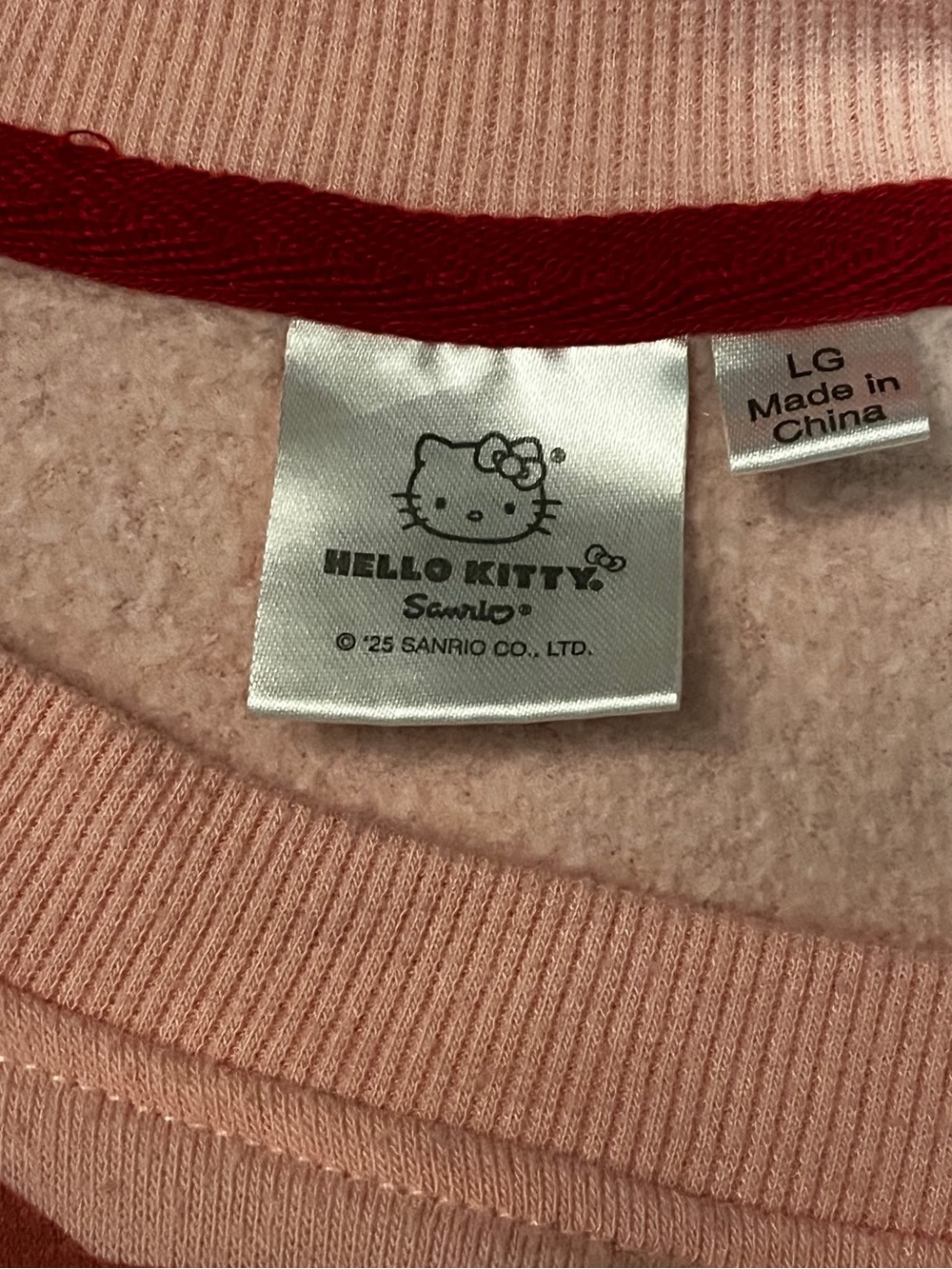 Hello Kitty Pink Graphic Crewneck Sweatshirt Pullover Sweater Large - Picture 4 of 4